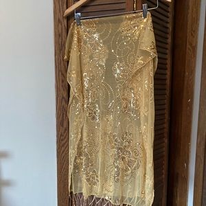 Gold-Sequin Shawl/Wrap/Scarf